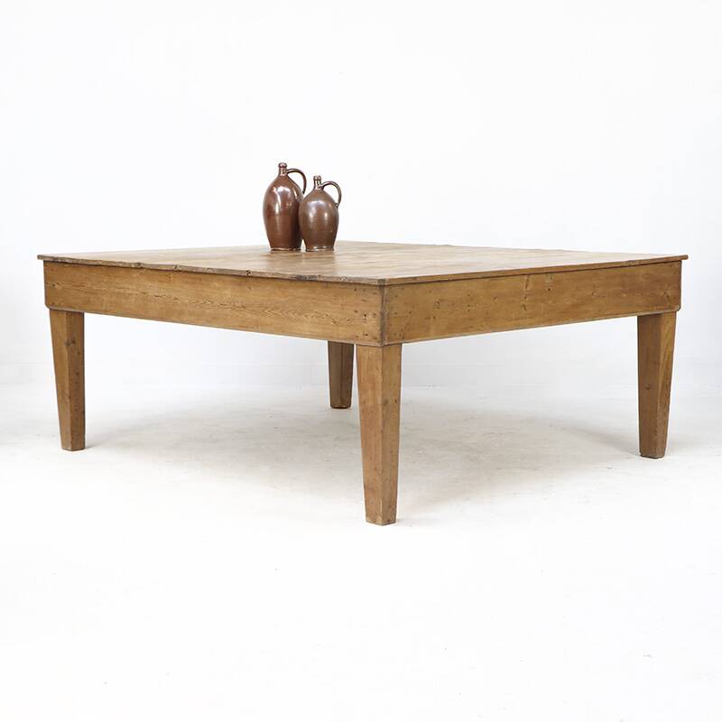 Extremely Large almost Square Pine Textile Work Table