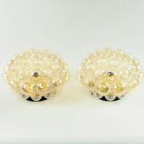 Large Mid-Century Amber Bubble Glass Ceiling Lig by H. Tynell for Limburg