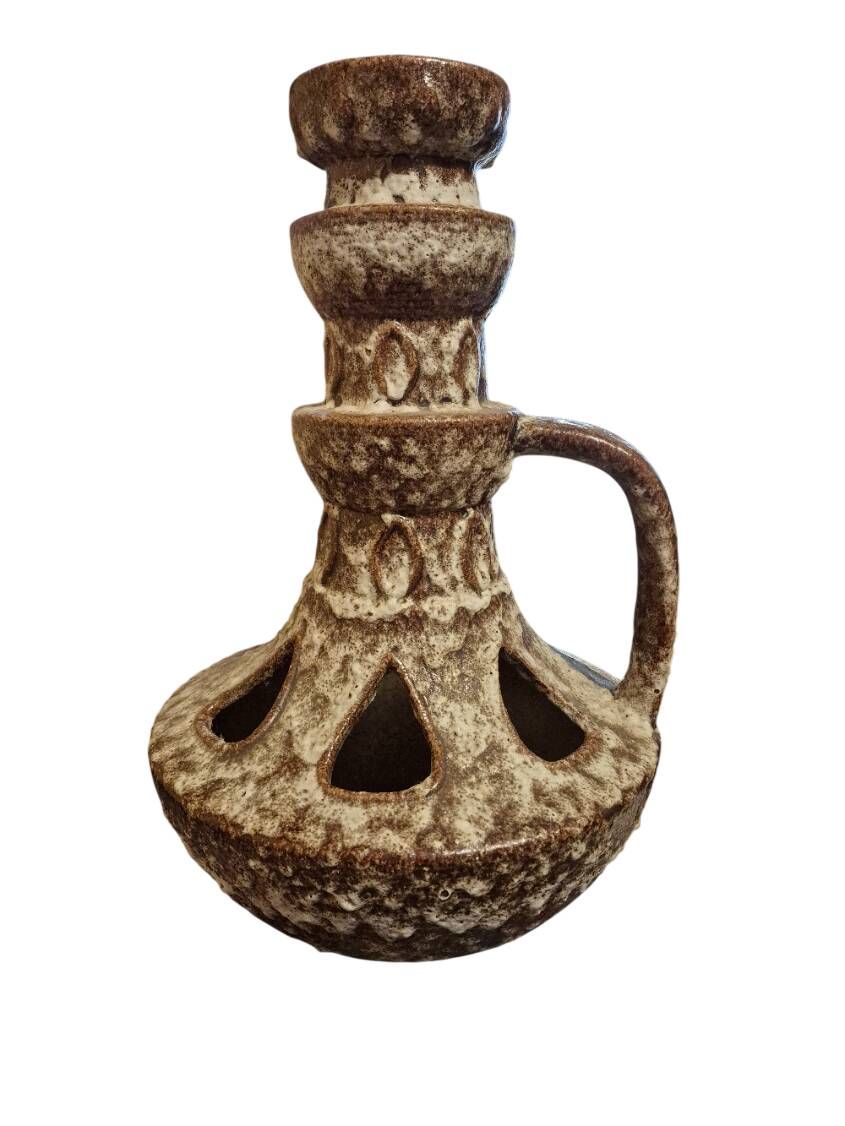 Pied de lampe brutaliste, fat lava 1970
