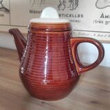Vintage Striped Stoneware Teapot