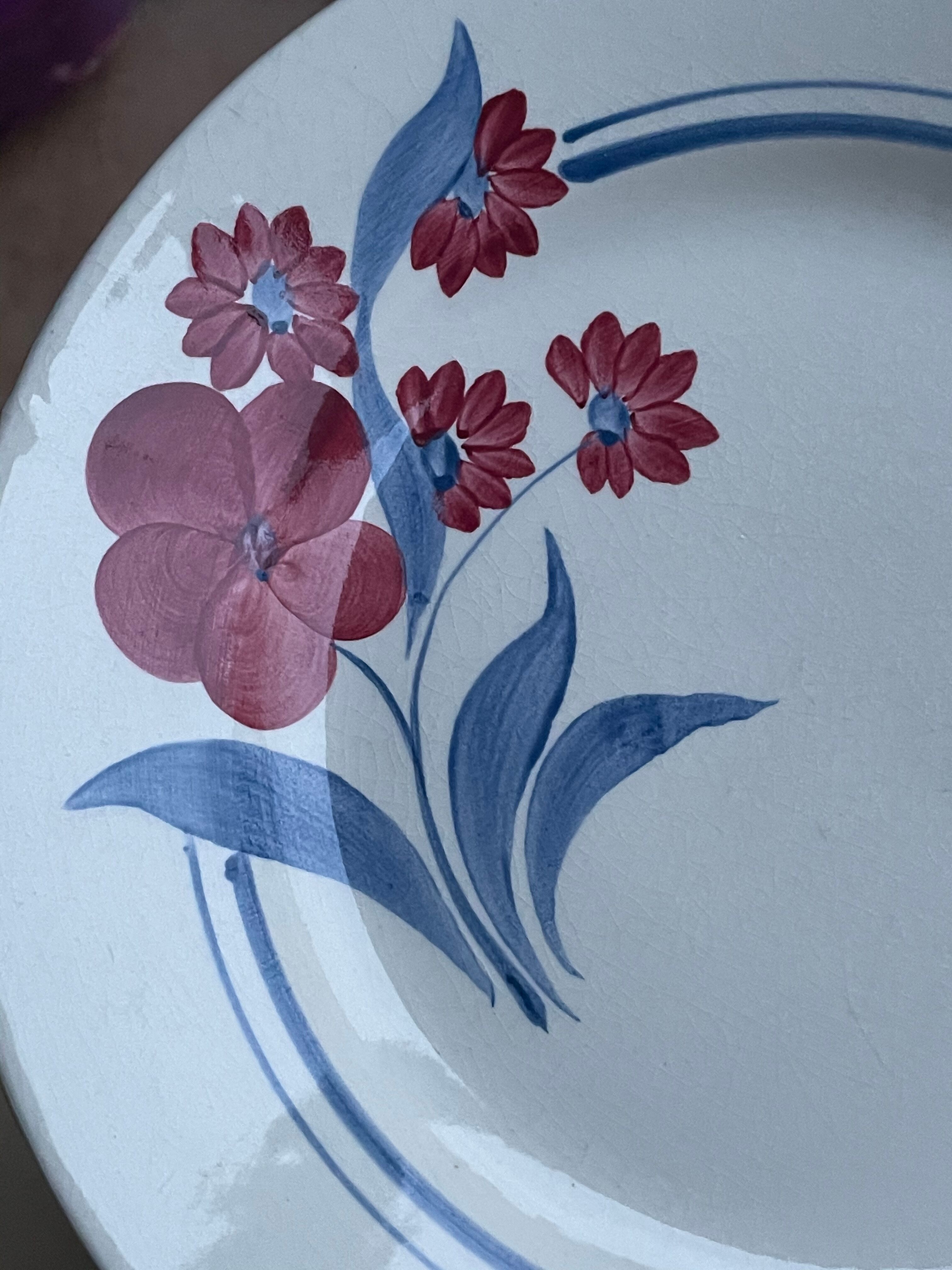6 porcelain dessert plates from Gien pontoise