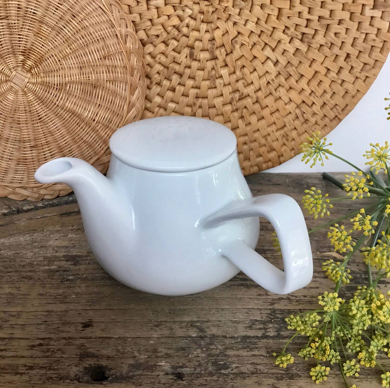 Vintage white teapot