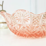Vintage pink moulded glass bowl