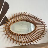 Vintage rattan mirror