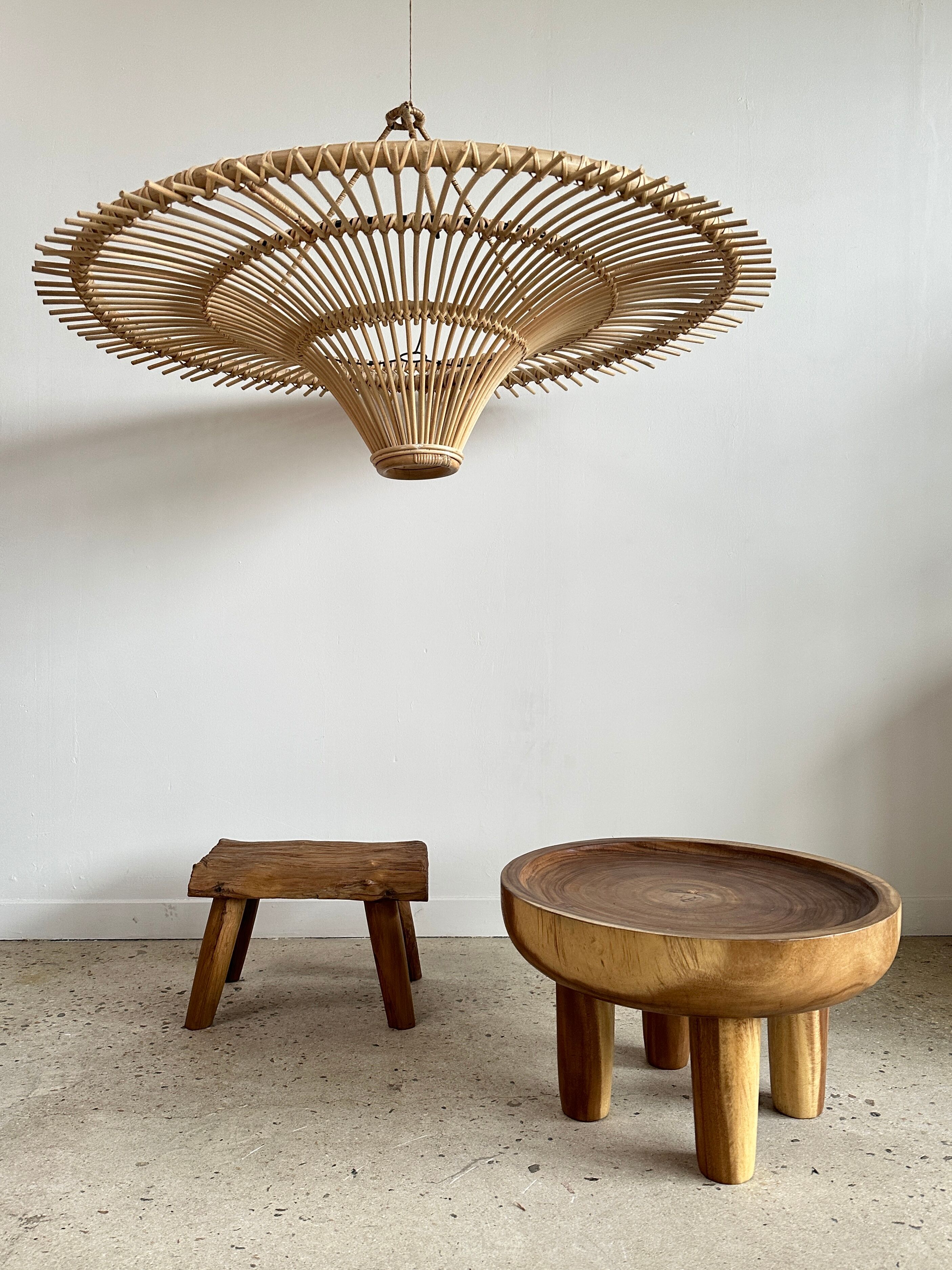 Suspension rattan saucer iron frame D:120 H:60