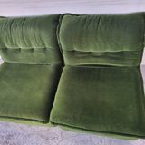 Pair of modular armchairs with ottoman, 70s