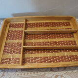 Cutlery rack in wicker and bamboo