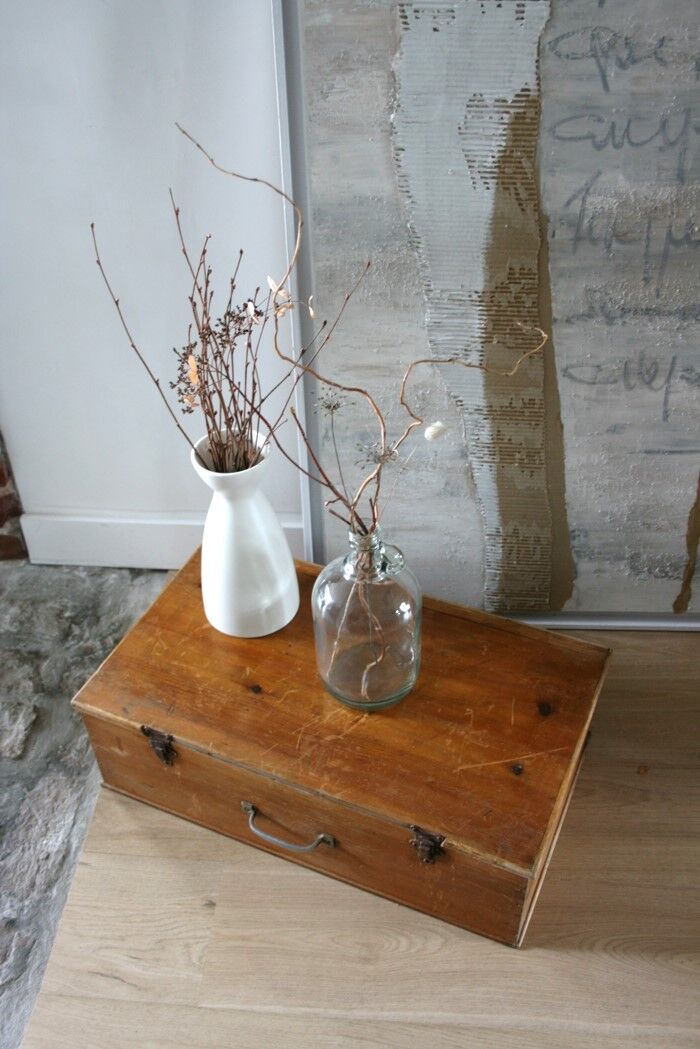 Old wooden travel chest