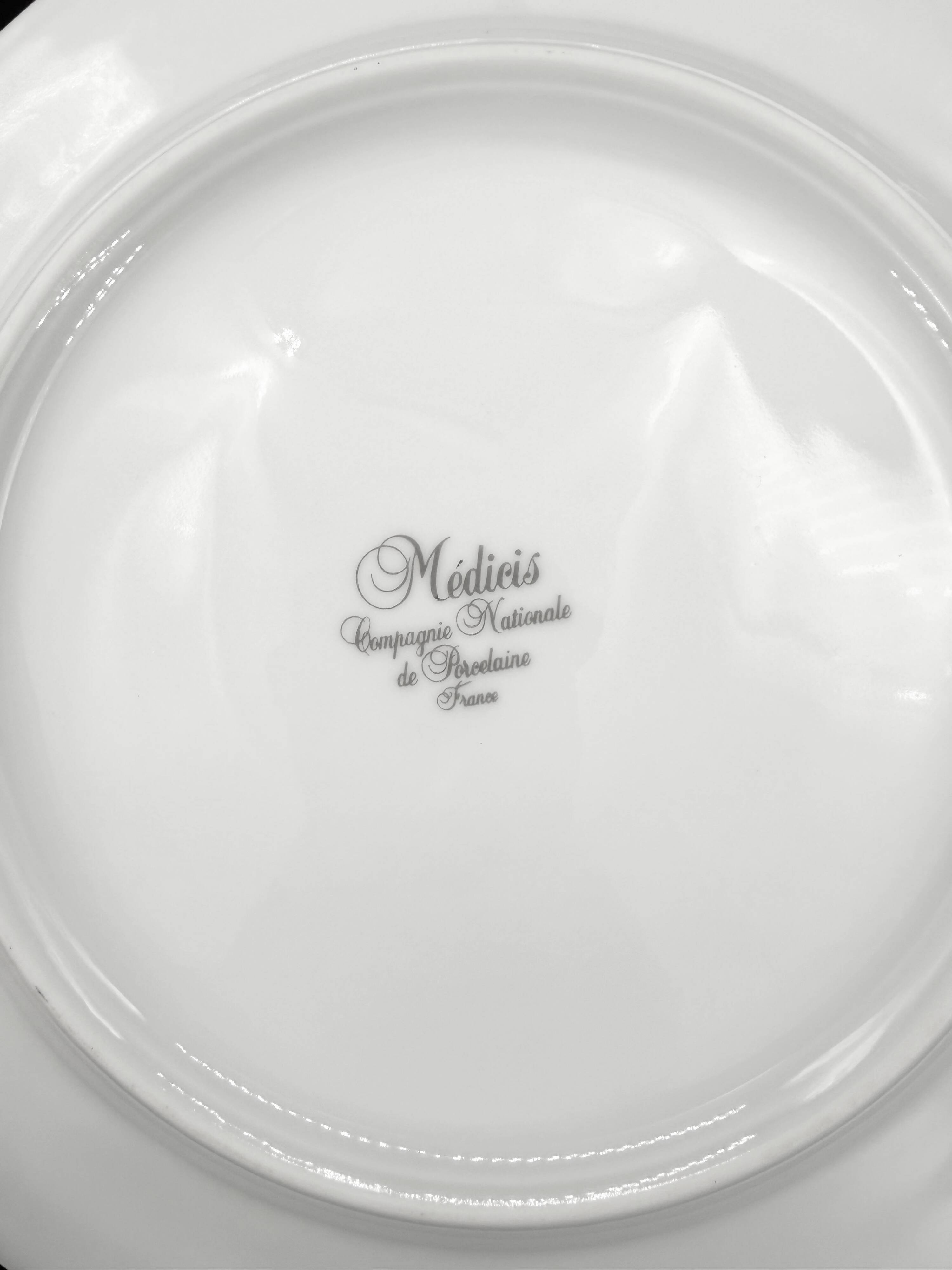 3 octagonal Art Deco plates in Médicis porcelain