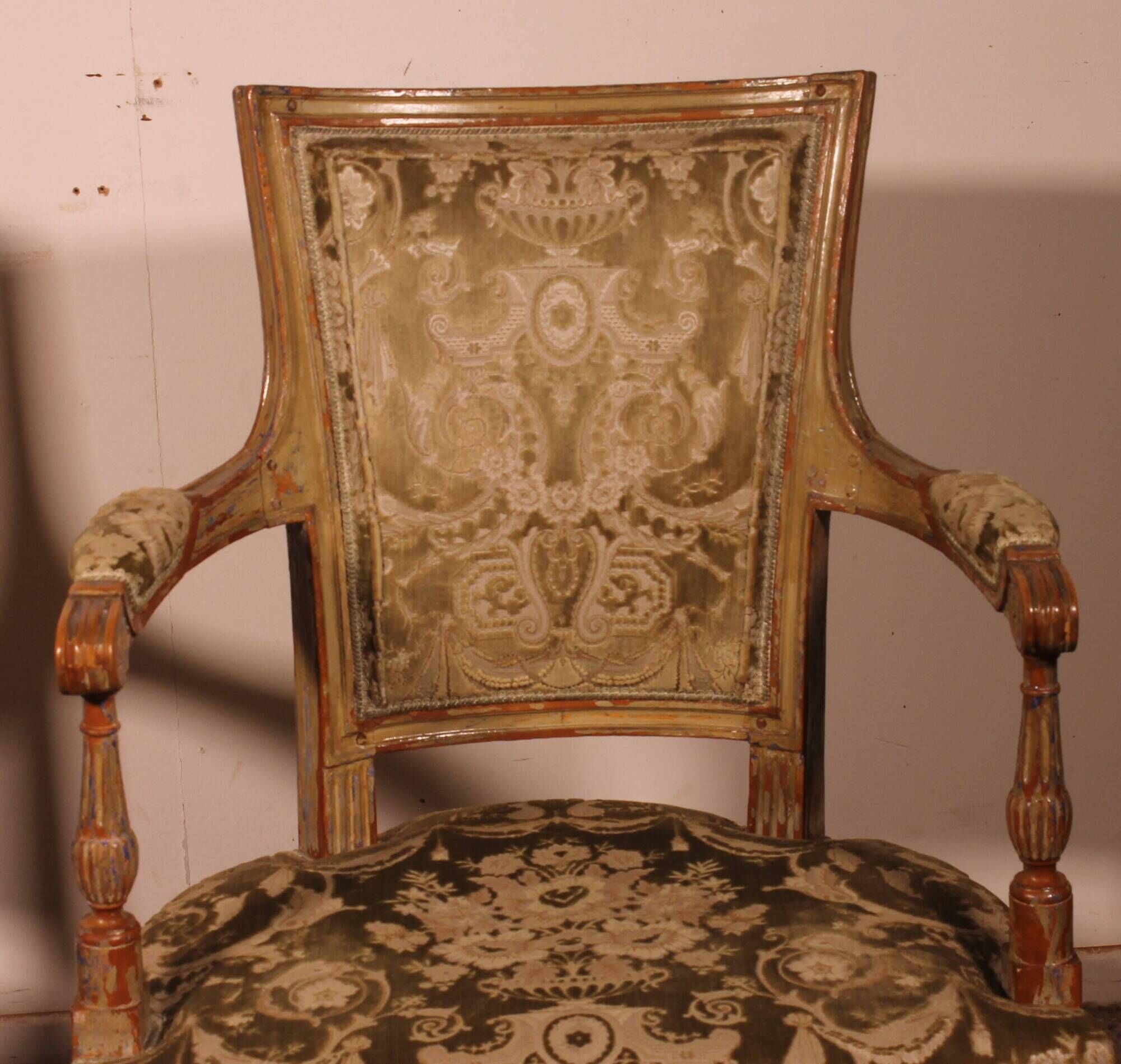 Pair of Louis XVI-style cabriolet armchairs – 18th century