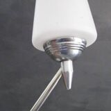 Vintage lamp from the 50s/60s in chromed metal and opaline