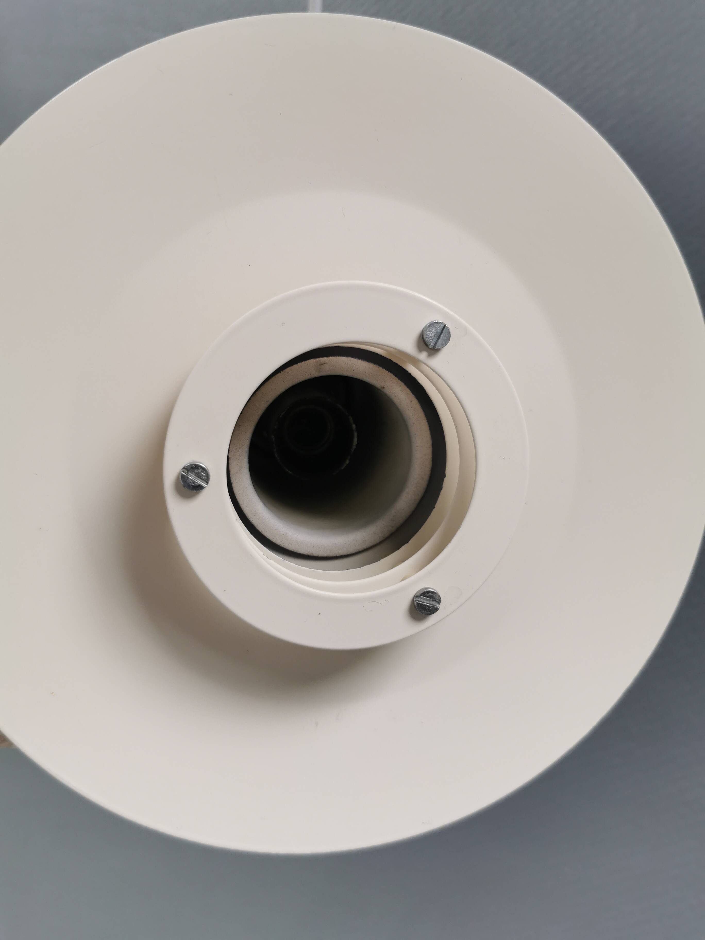 A blue minimalist hanging lamp from Lyfa Denmark 1980s.