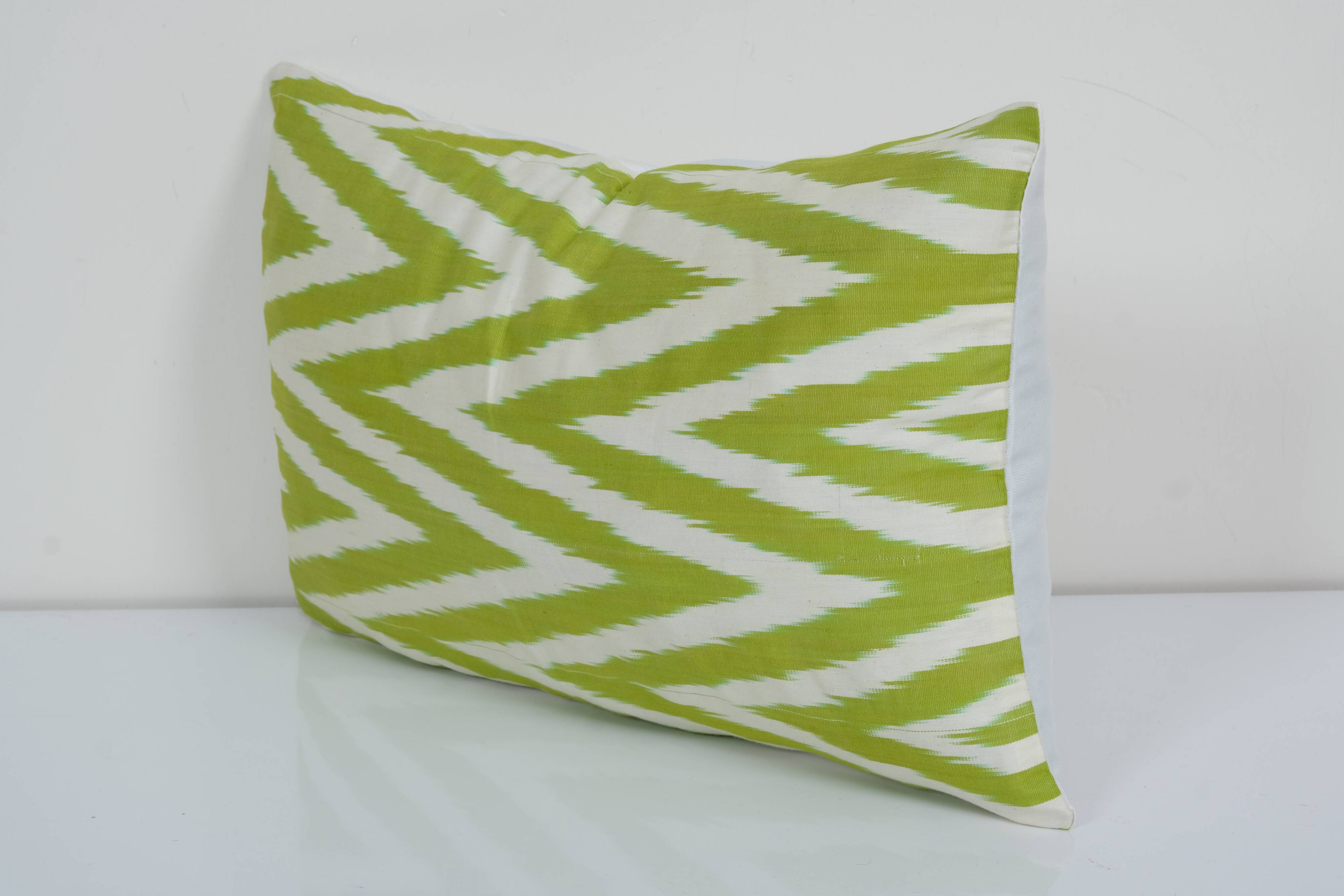 12" x 20" yellow ikat pillow cover, accent pillow ikat fabric central asian tajik ikat