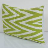 12" x 20" yellow ikat pillow cover, accent pillow ikat fabric central asian tajik ikat