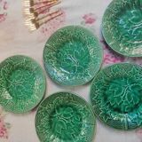 5 plates vine and basketry in slurry by Gien