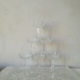 6 champagne glasses on set