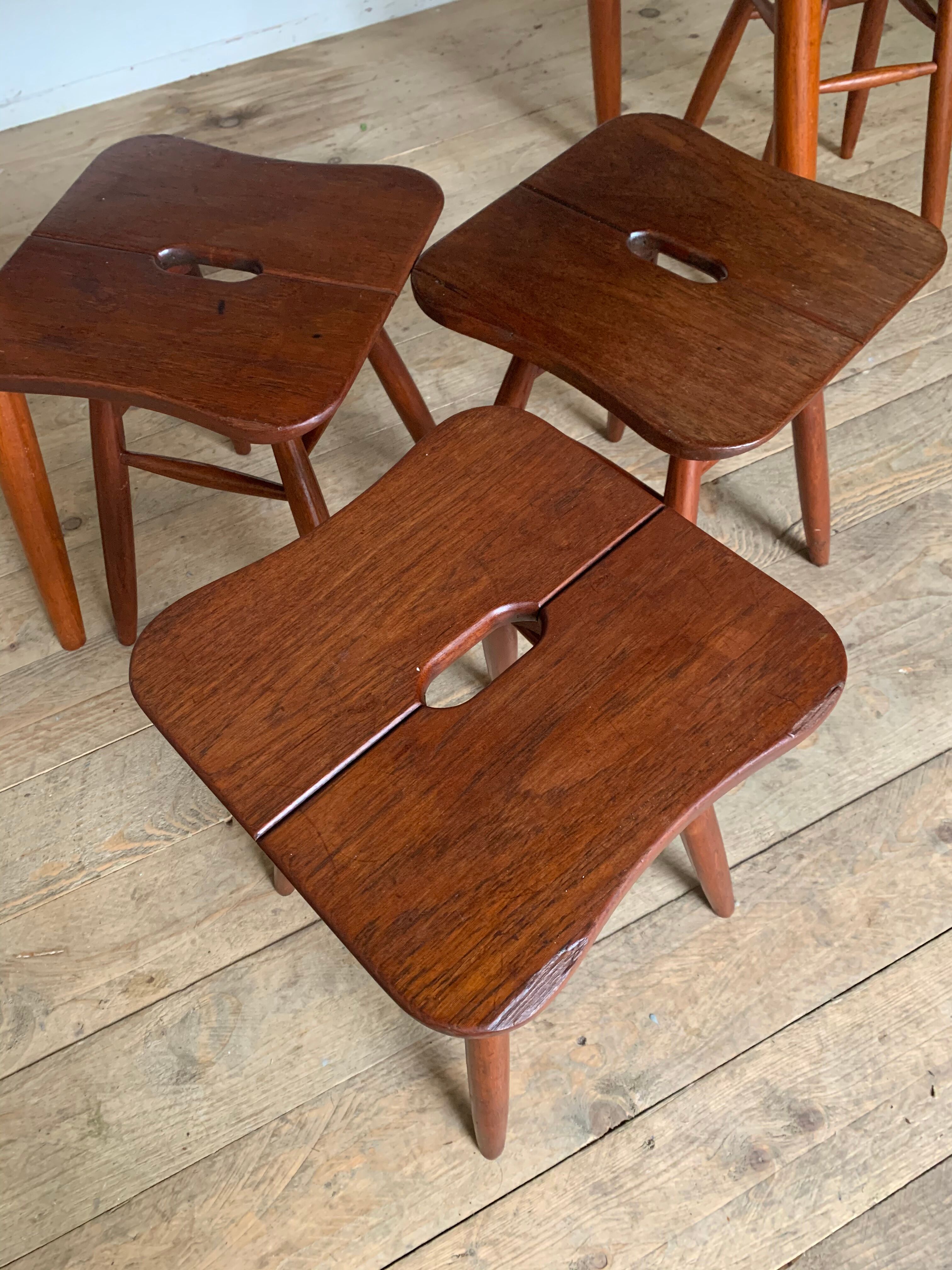 Ercol vintage solid teak stool