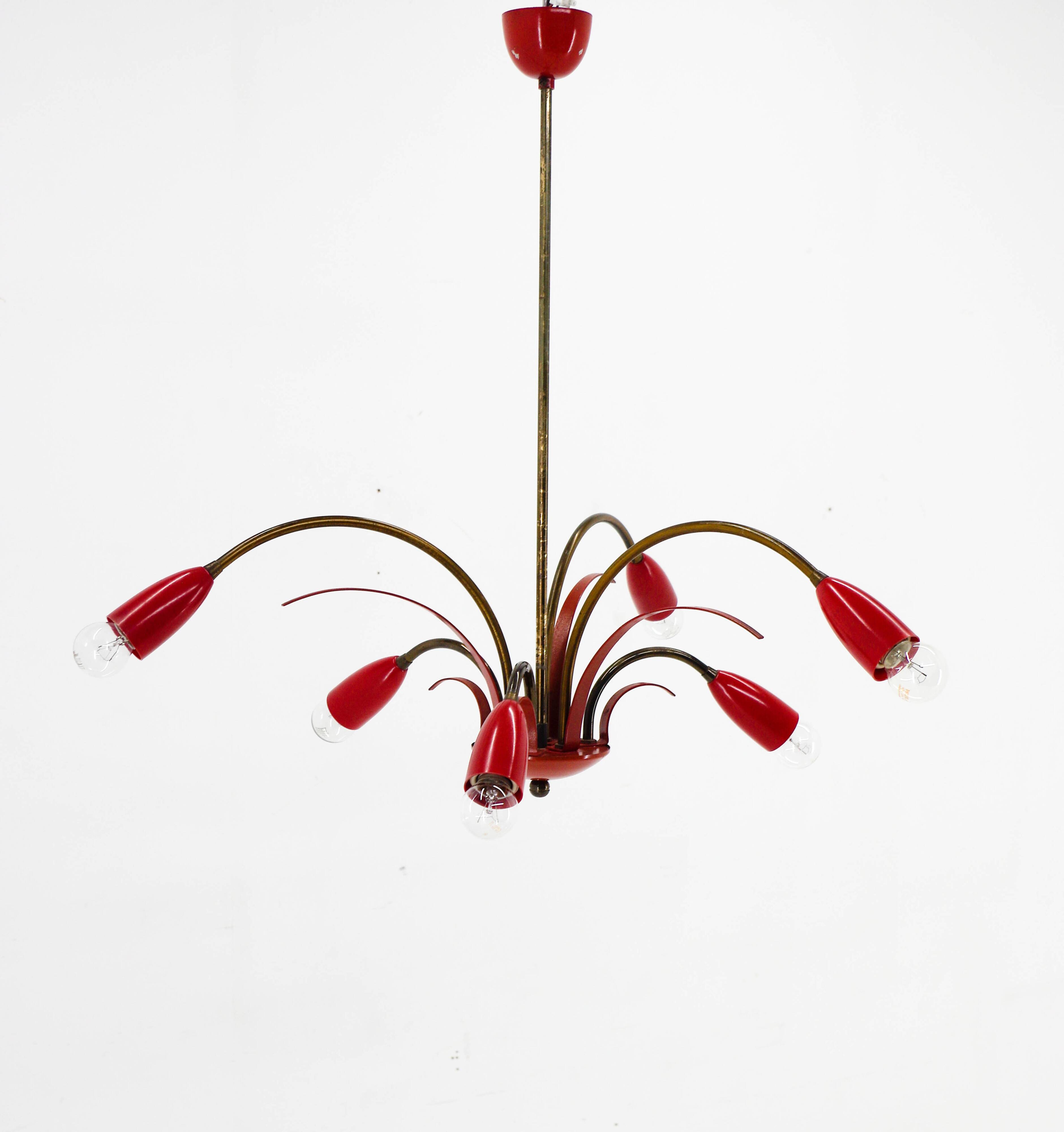 Sputnik design chandelier, Italy 1960s