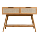 Console Taro en teck massif et cannage