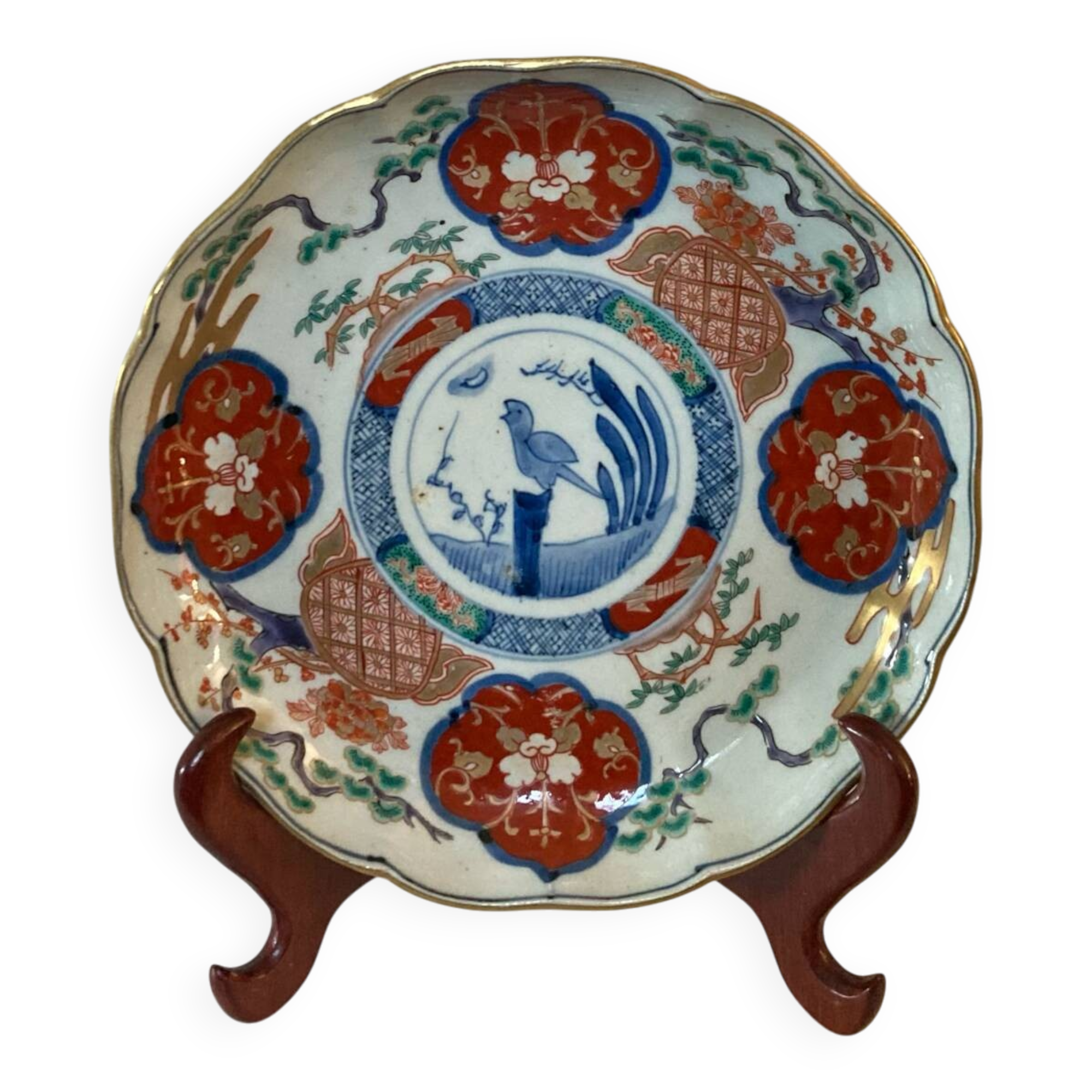 Imari porcelain plate, Japan, 19th century, hand-decorated