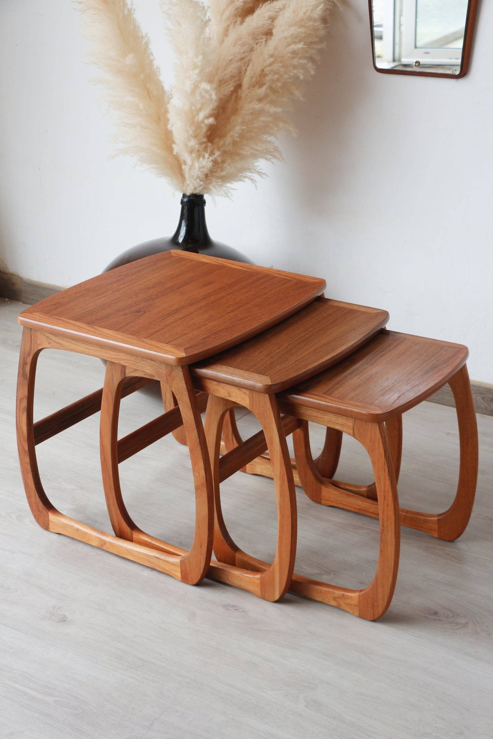 Vintage Teak Nesting Tables – 1960s Design | Nathan Furniture