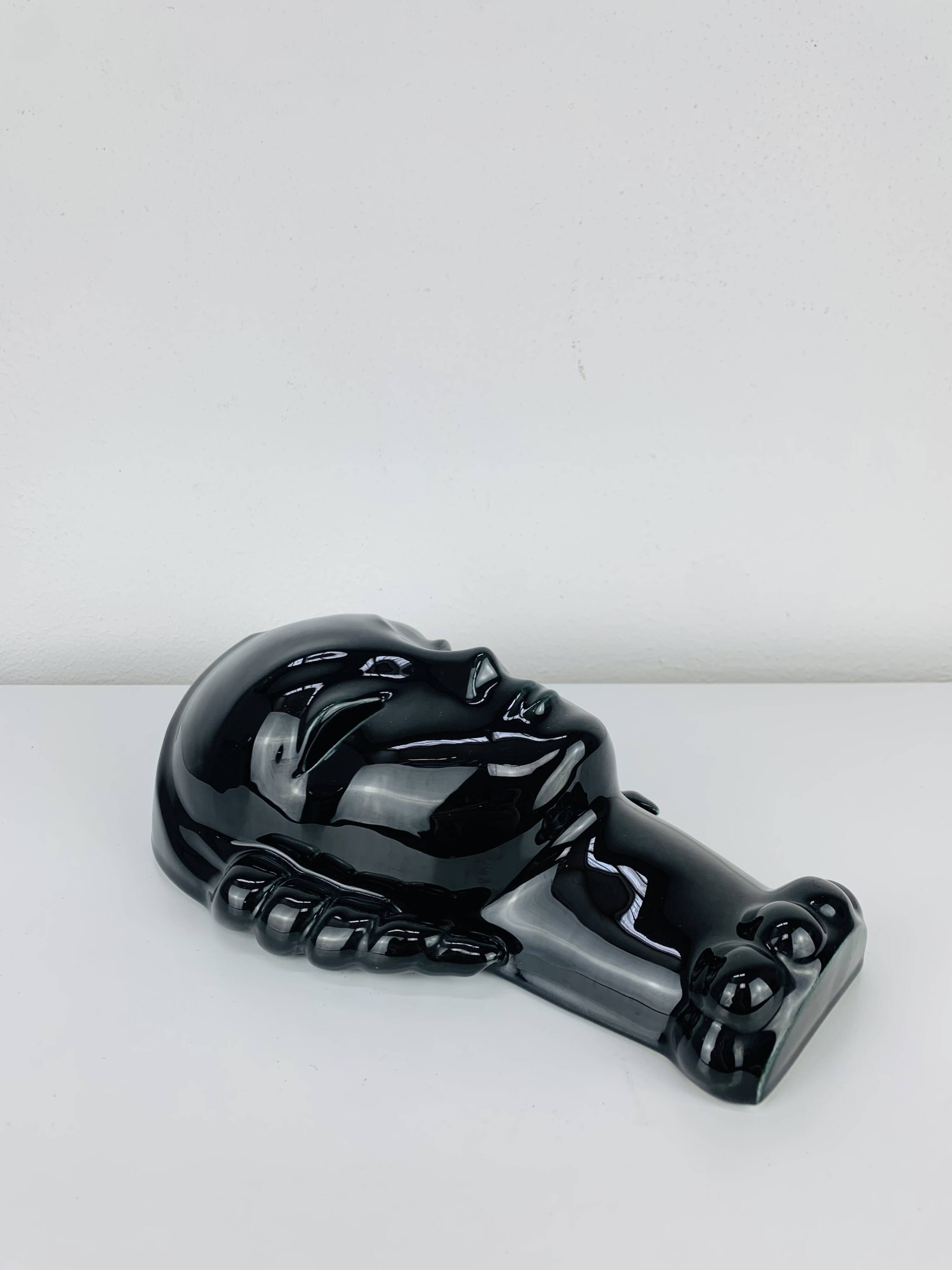 Art Deco ceramic head by Eduard Hermanutz, Villeroy & Boch, mask