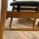 Series of 4 wooden & imitation leather chairs