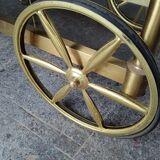 Serving rolling table golden aluminum ep 1970 vintage