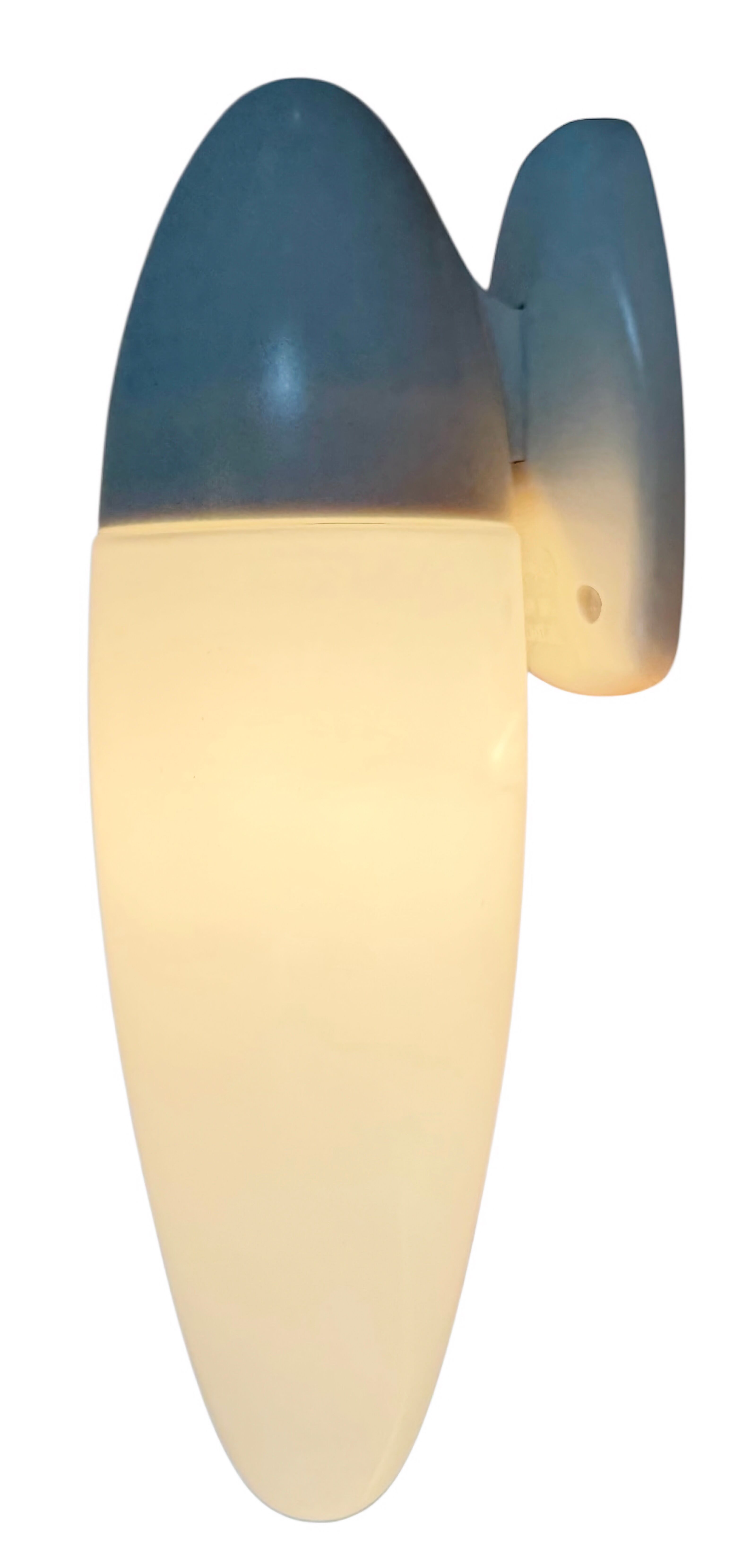 Industrial White Bakelite Wall Light with Milk Glass, 1950s