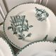 Set of 6 flat plates terre de fer saint-amand model "cartels" xixth