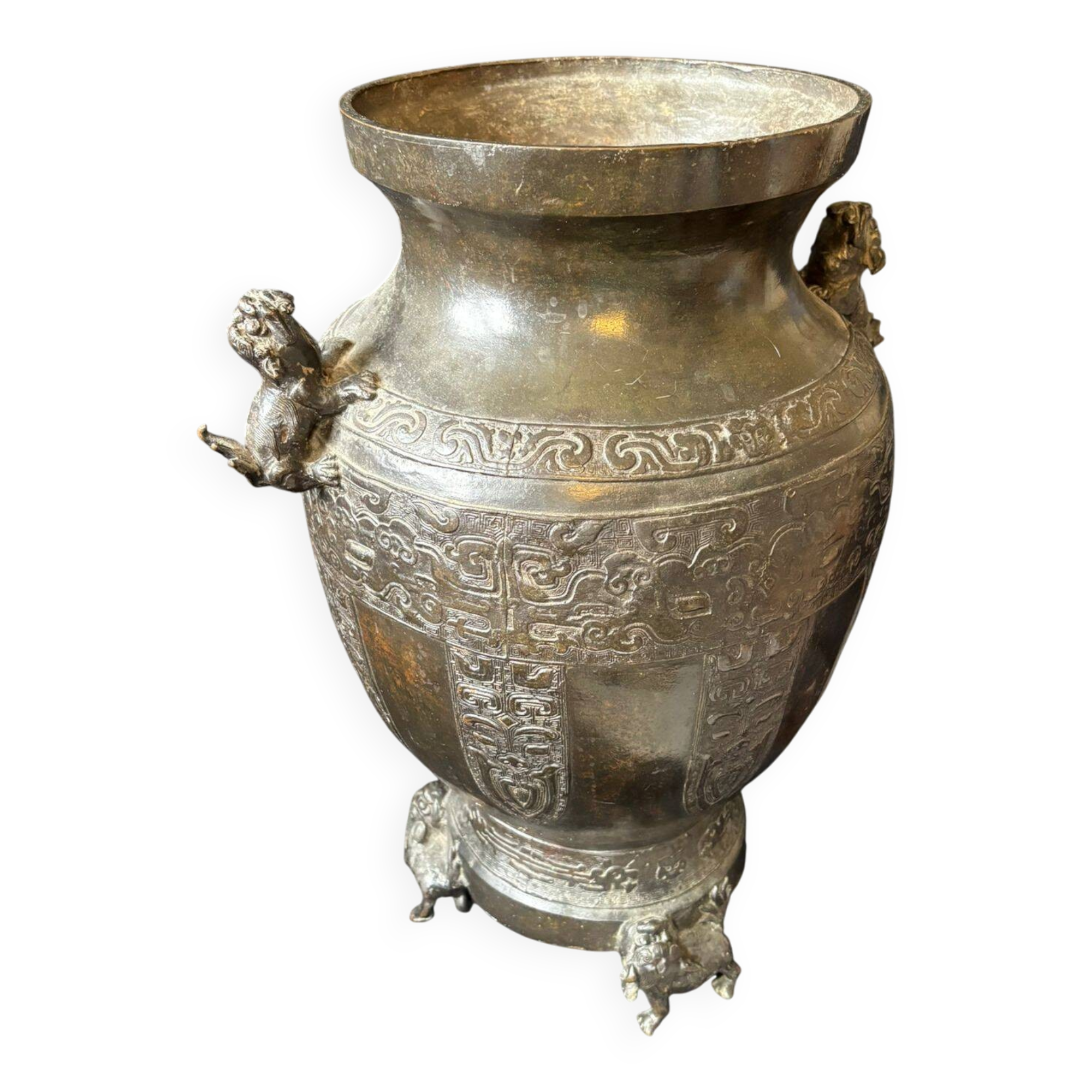 Chinese bronze baluster vase