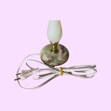 Lampe de table en marbre vert des années 1960 du Danemark | Lampe de bureau vintage marbre vert avec laiton milieu de siècle