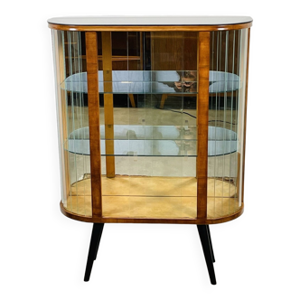 Art deco standing display case with glass slats