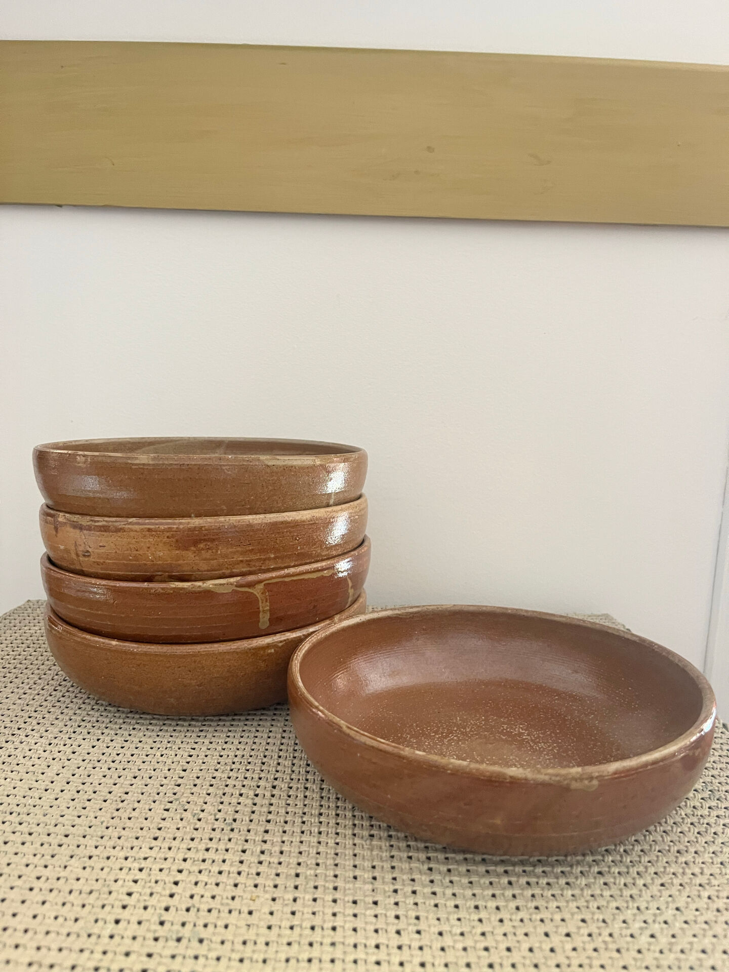 5 deep plates in stoneware