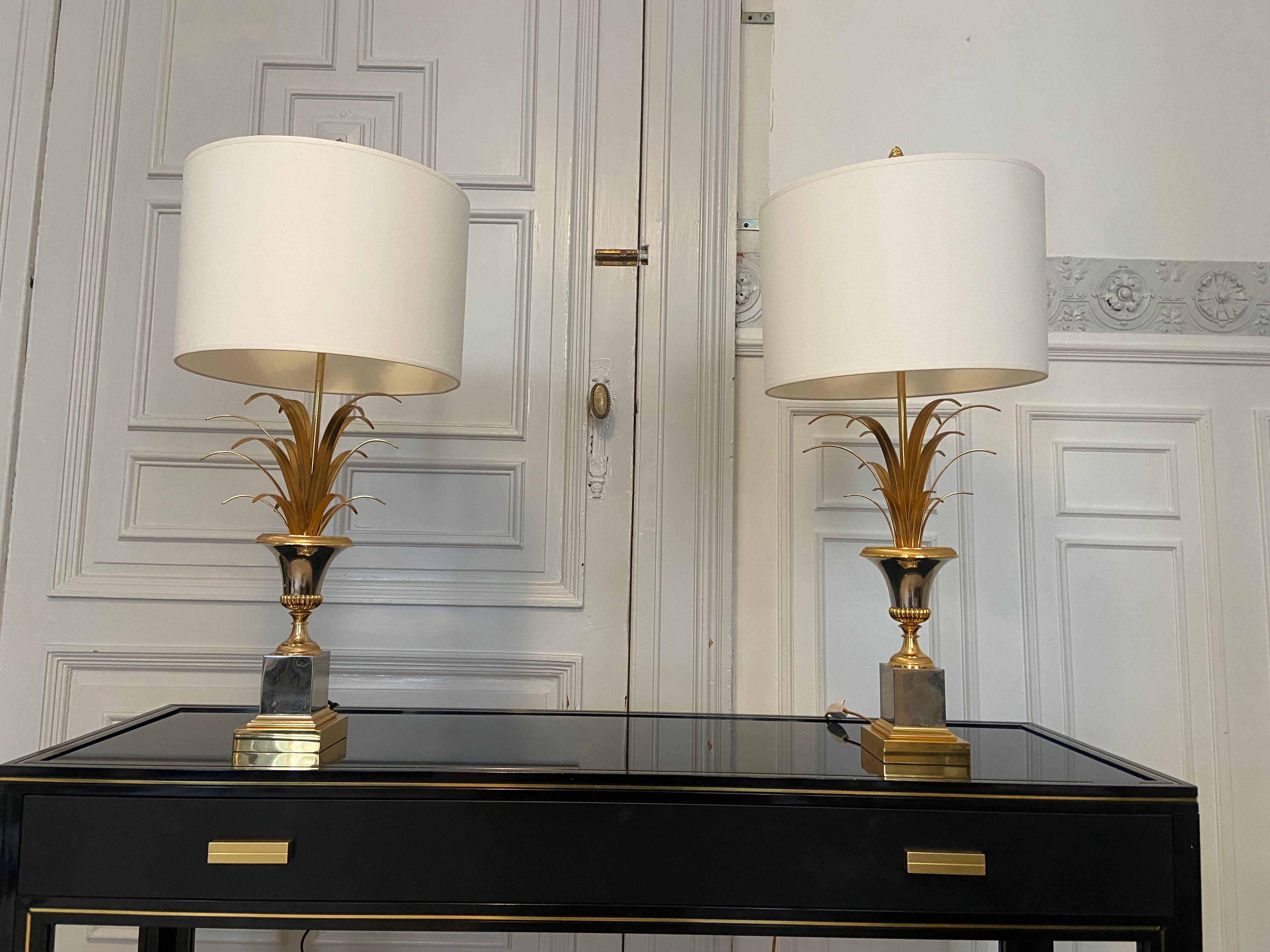 Pair of lamps ears / pineapple by Boulanger, 1970s