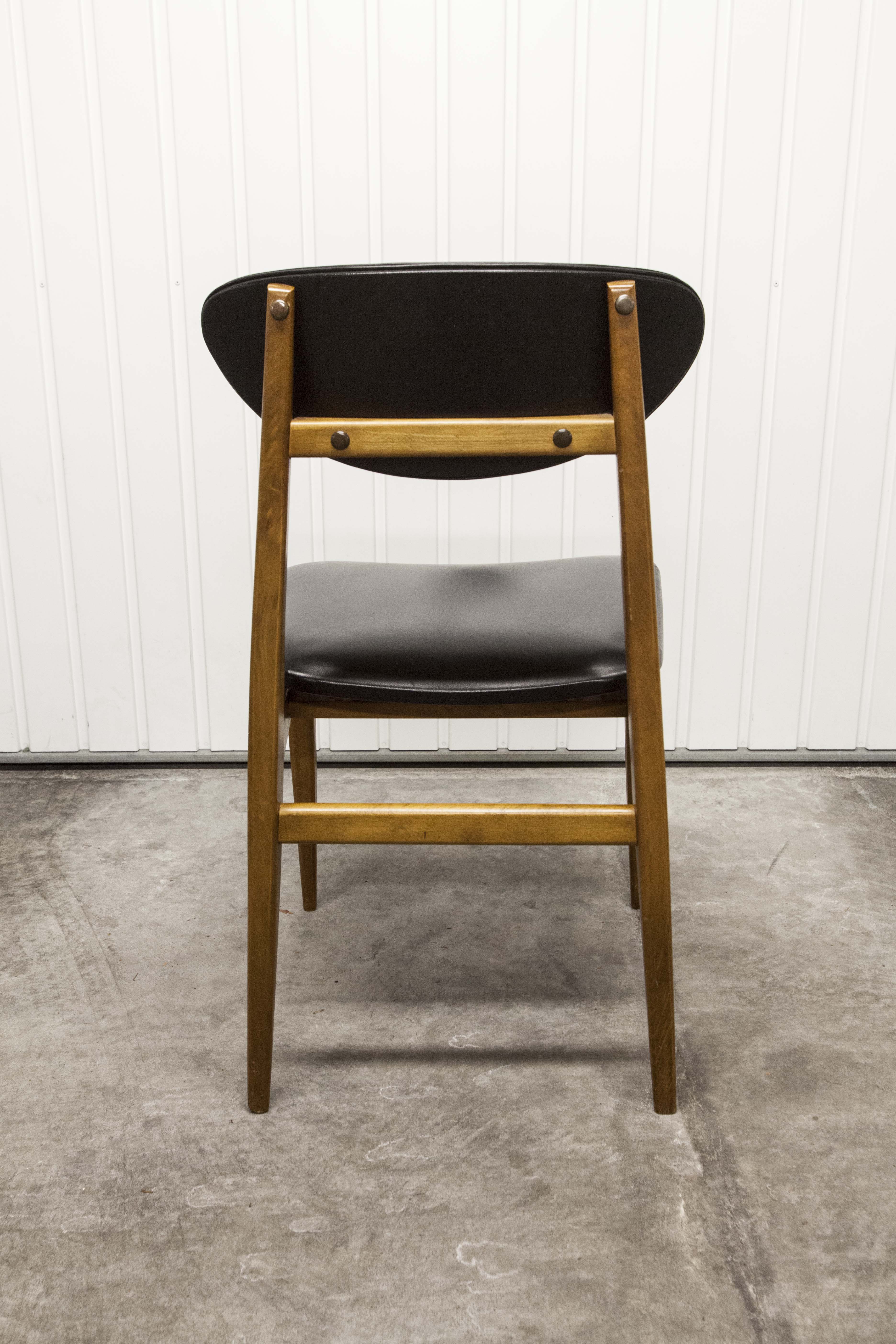 6 Teak chairs with oval back