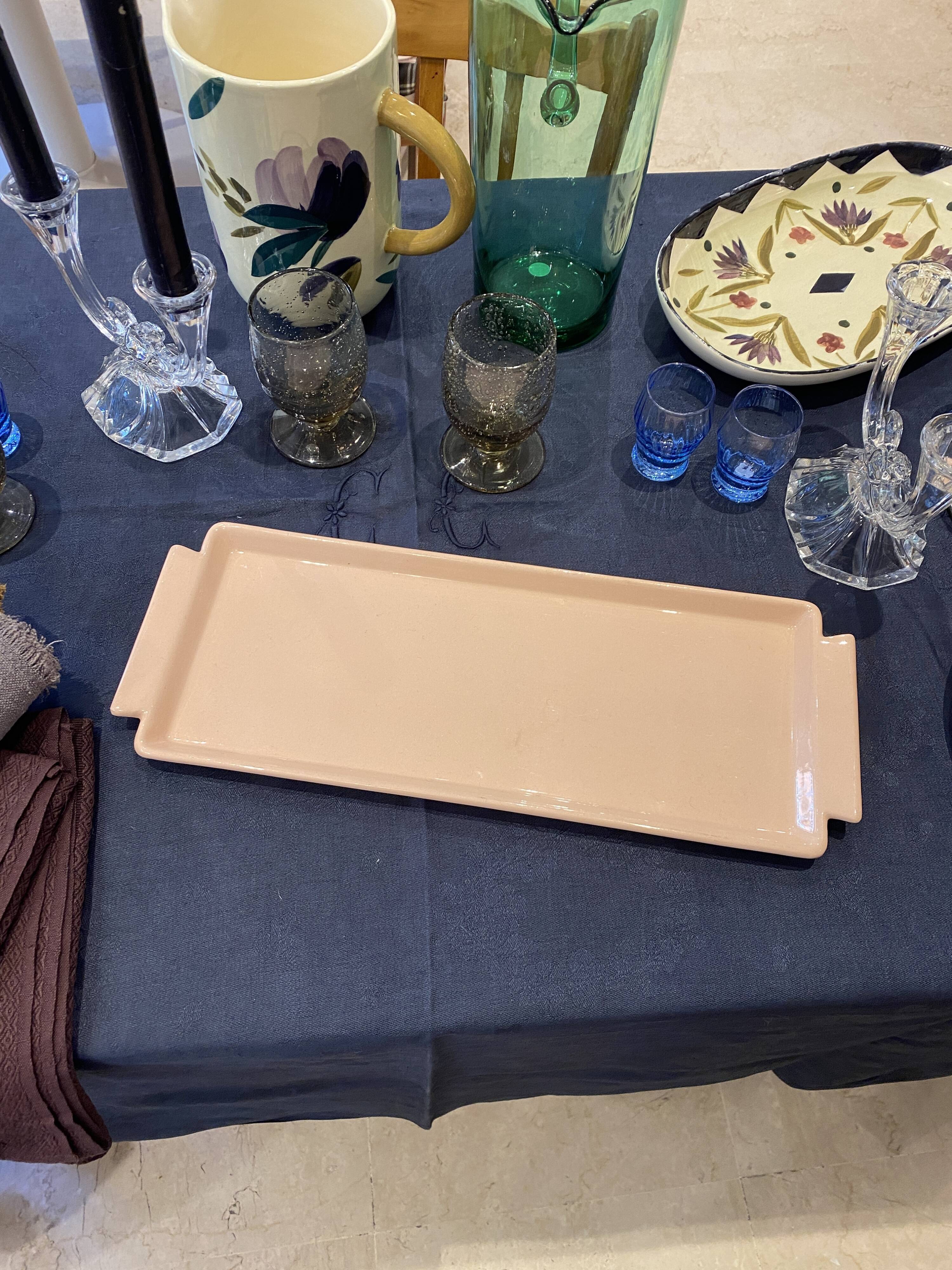 Digoin powder pink cake dish