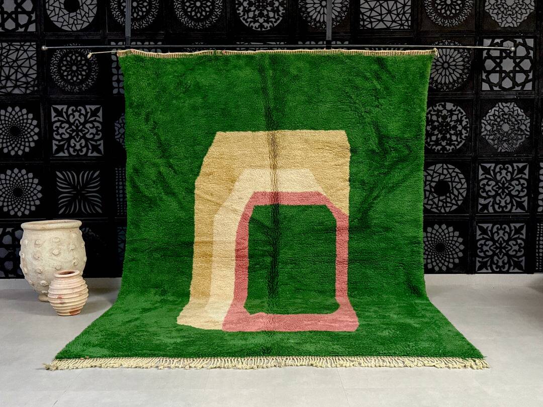 Custom green Moroccan rug 2.5/1.6