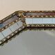 Octagonal Faceted Mirror with Brass Garlands — French Work, Glass