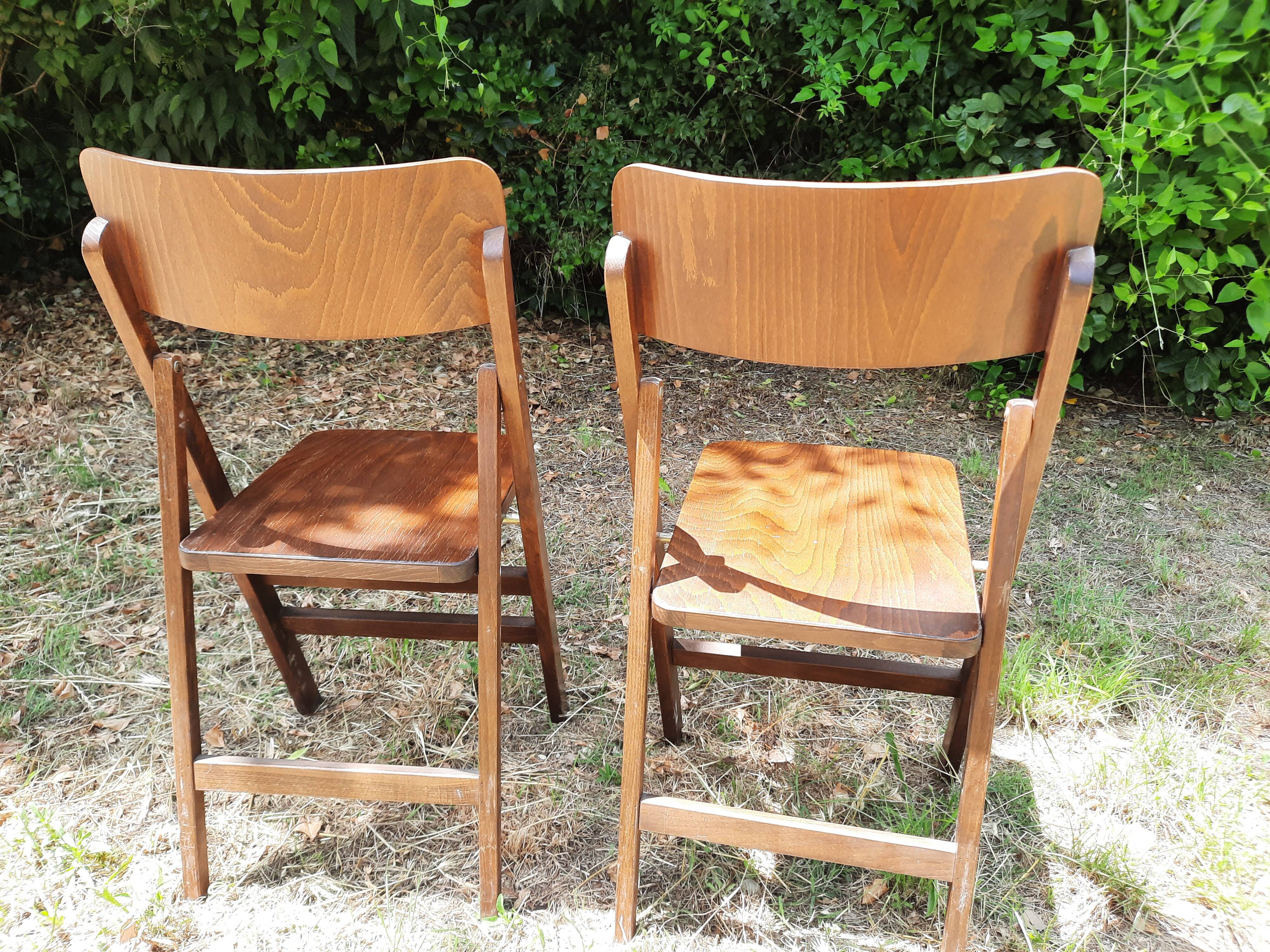 Pair of folding bistro chairs Baumann
