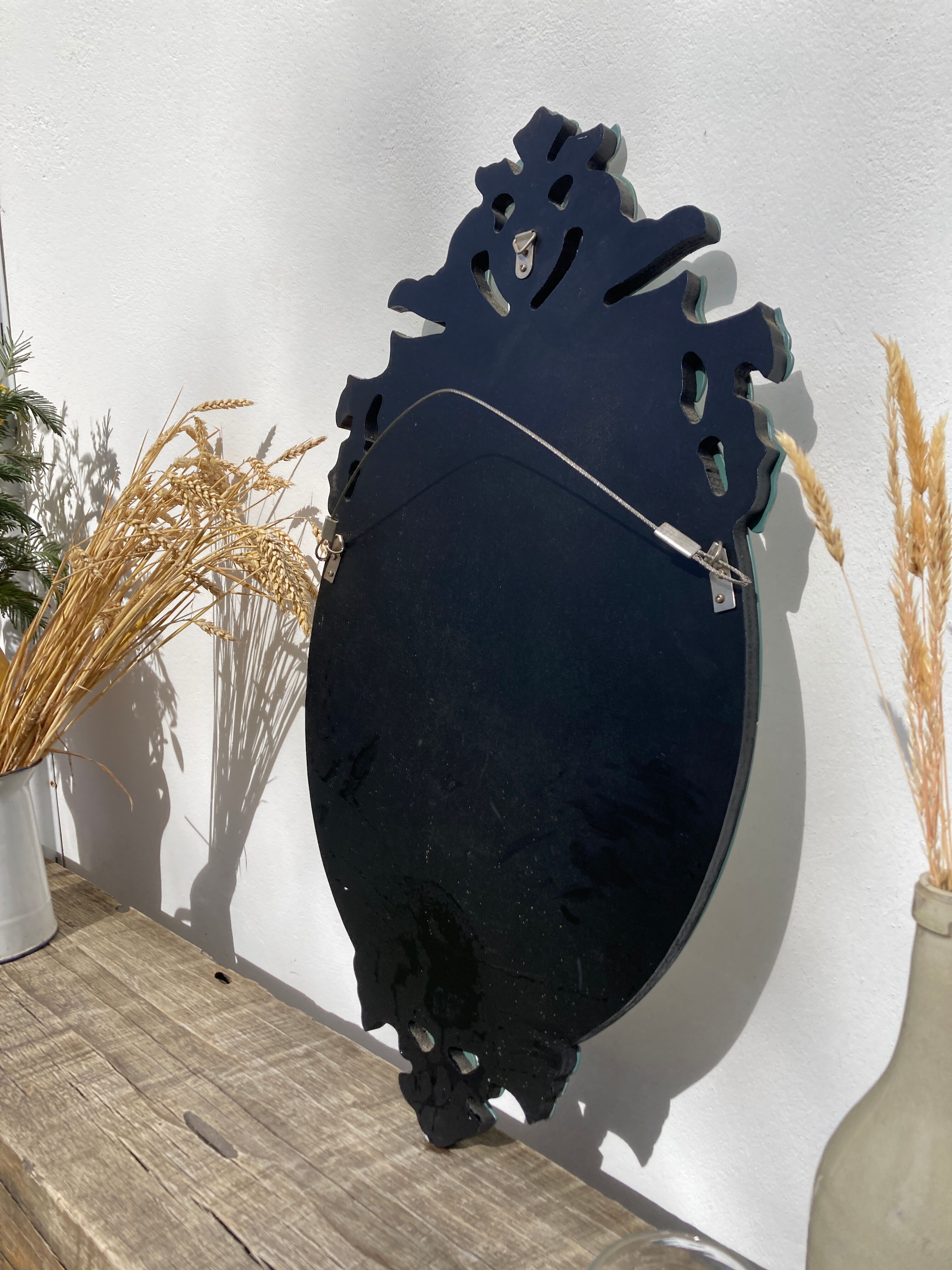 Oval Venetian wall mirror