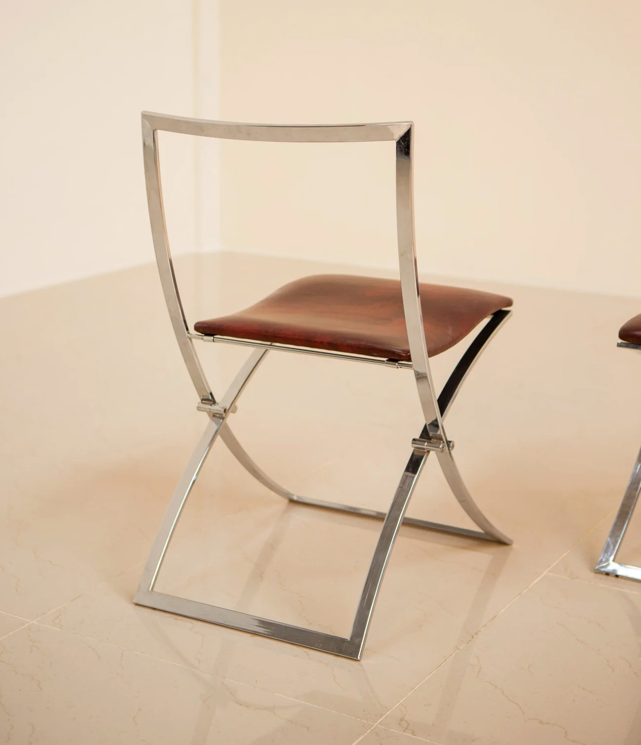 Pair of chairs "Luisa" by Marcello Cuneo for Mobel Italia 70's