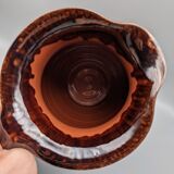 Pitcher broc cruche multicolored coulure in glazed terracotta 2 liters