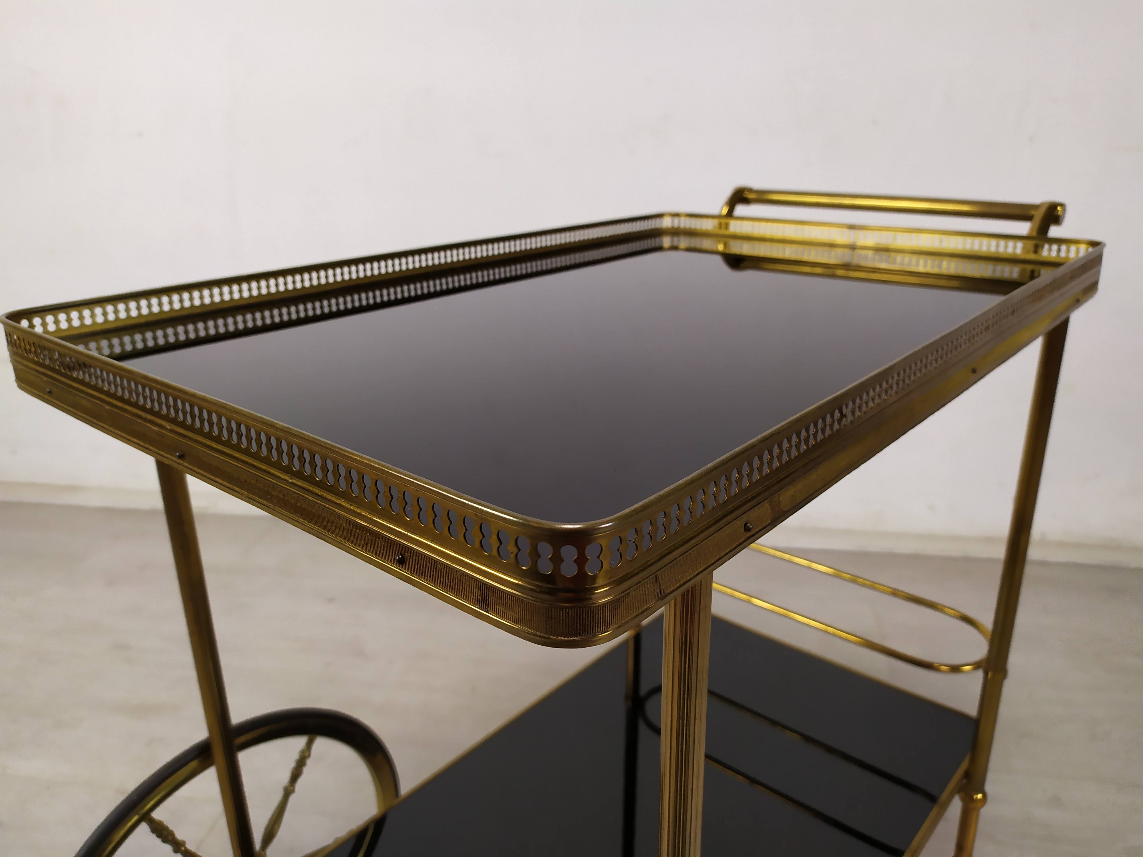 Vintage golden brass rolling service