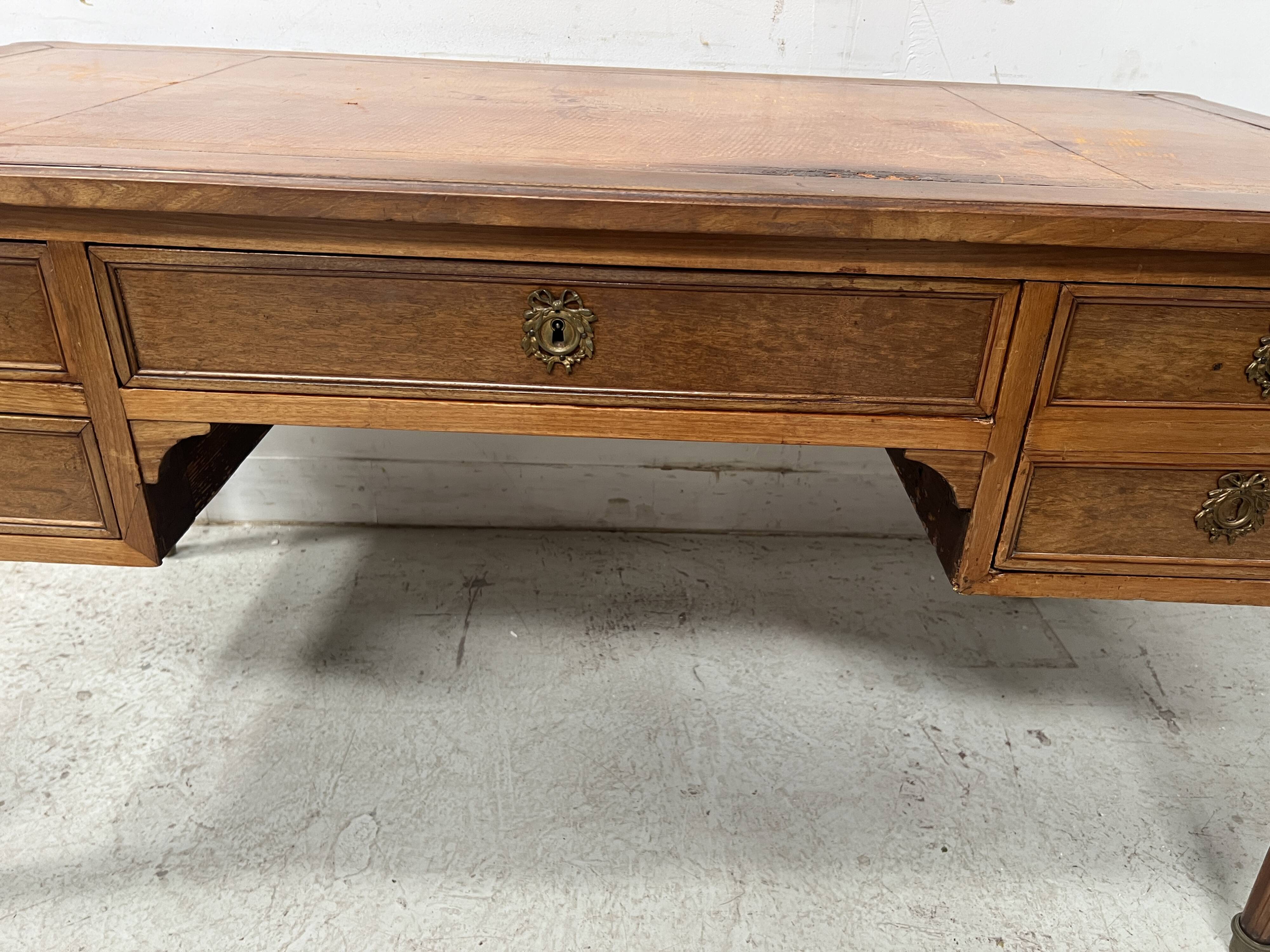 Louis XVI style walnut desk from the late 19th century.