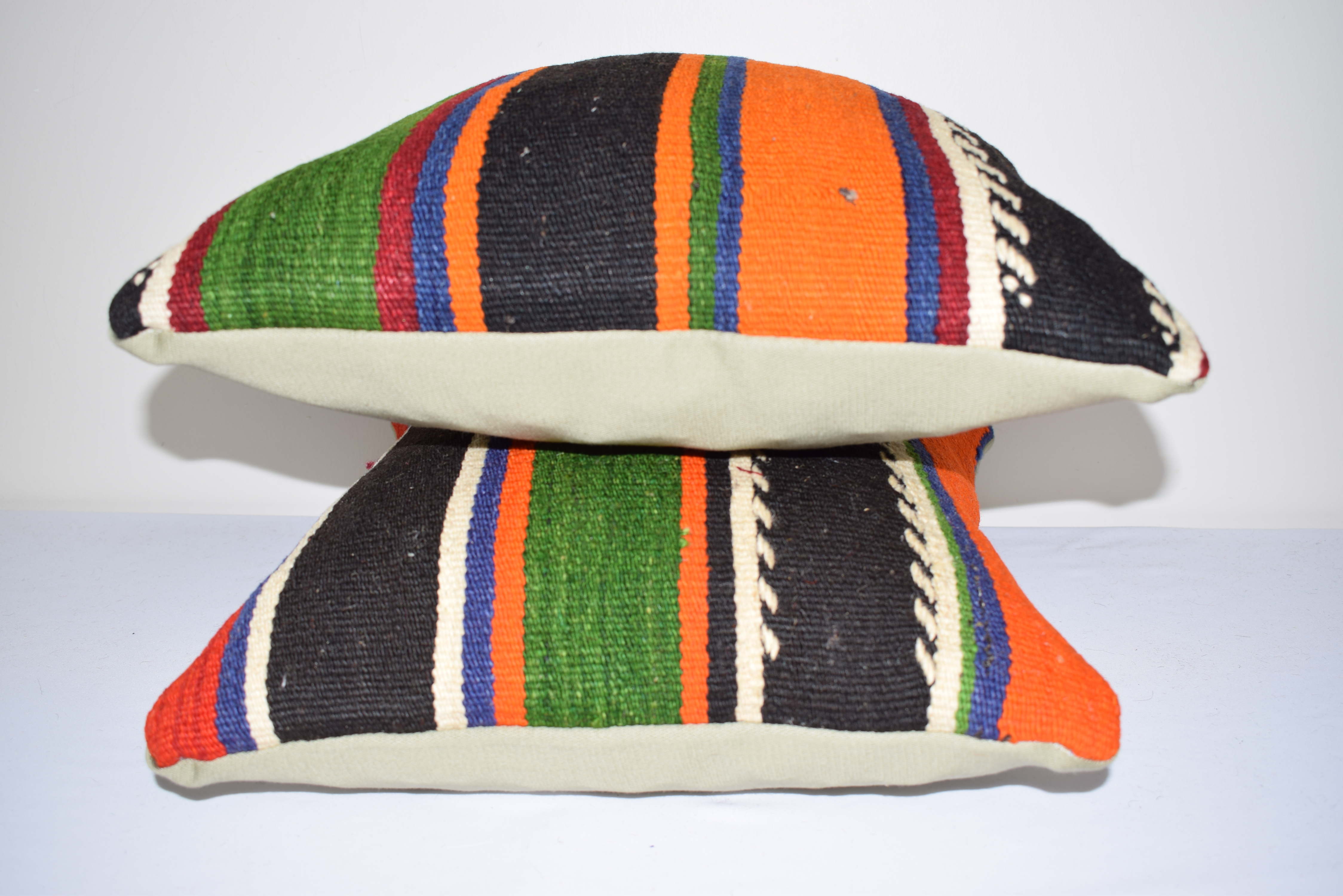 Kilim cushion covers with Turkish stripes, set of 2