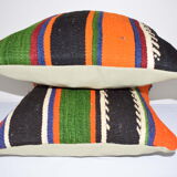 Kilim cushion covers with Turkish stripes, set of 2