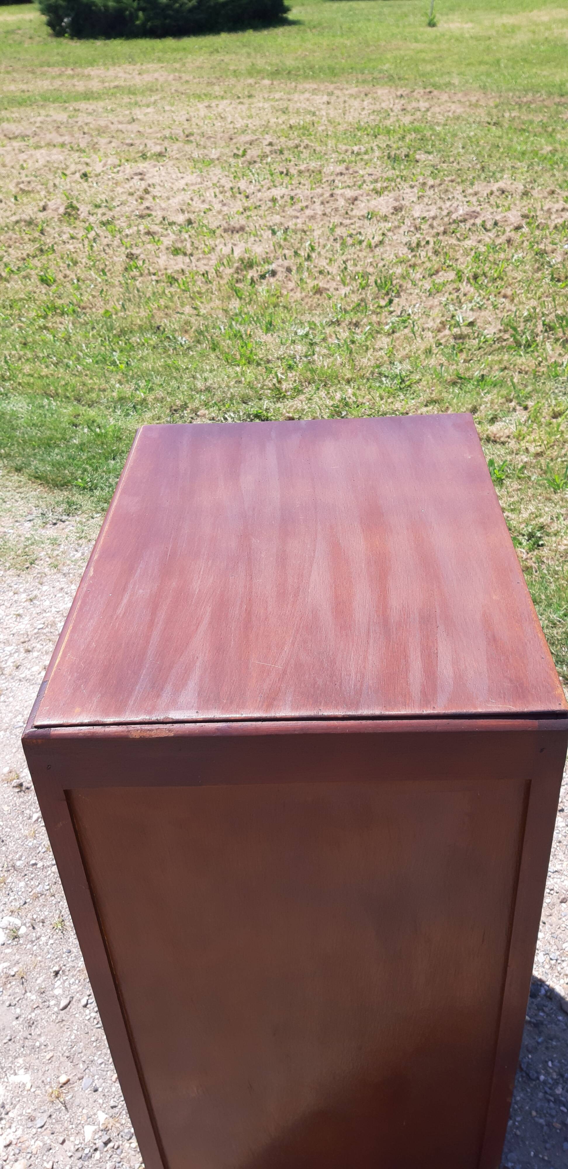 Industrial furniture Wood and Brass, 5 drawers