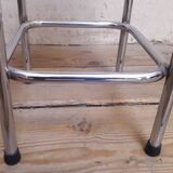 Tabouret haut chrome et skaï