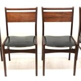 Set of 4 vintage rosewood dining chairs made in the 1960s
